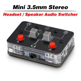 Amplifier Nobsound Mini 2Way Microphone Headset / Speaker AUX Stereo Audio Switcher Box 3.5mm A B Selector