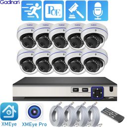 System Gadinan 4K POE 10CH NVR Kit 8MP Security Vandalproof Dome Camera System CCTV Outdoor IP Home Video Kit Surveillance Camera Set