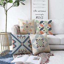 Pillow Linen Square Pillowcase 40 X40cm Geometric Minimalist Color Modern Aesthetic Sofa Home Decoration Cover Gray