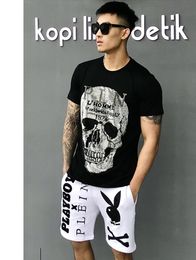 Pink Paradise T-shirts Brand Designer Rhinestone Skull Men t Shirts Classical High Quality Hip Hop Streetwear Tshirt Casual Top Tees Fszw59898055478