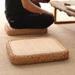 Pillow Japanese 40/50/60CM Square Rattan Futon Seat Mat Living Room Balcony Bay Window Tatami Dormitory Bedroom Floor