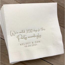 Party Supplies 50 Personalized Napkins Wedding Custom We Waited For This Dinner Beverage Cocktail Luncheon Guest Towel