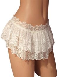 Women's Panties Sissy Mens Ruffled Lace Layered Mini Skirted Briefs Male Dressing Costumes Sexy Underwear Thong6156496