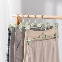 Hangers 5Pcs Plastic Skirt Peg Hanger Portable Anti-Slip Adjustable Clothes Traceless Stacked Pants Fix Clip Household