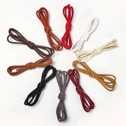 Boots 50 Pairs/Lot Leather Round Shoelaces Cotton Waxed Shoelaces Boot laces Waterproof Shoelace for Shoes Strings