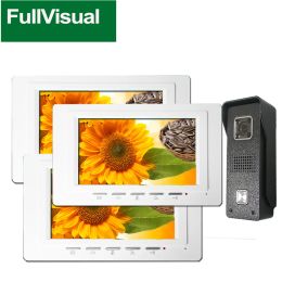 Intercom Fullvisual 7 Inch Home Intercom Video Door Phone Doorbell Station Multiple System IR Cut Day Night HD View 1/2 /3 Monitors