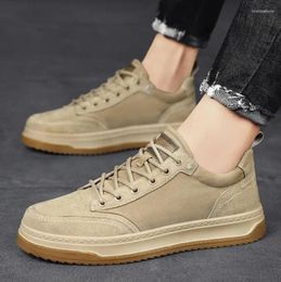 Casual Shoes Spring Autumn Men Sneakers Cow Suede Leather Luxury Flats Skateboard For Trend Leisure Man
