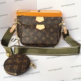 2024 Multi Pochette Accessories Designer Bags Old Flower Brown Three in One Shoulder Bag Clutch Emed Fashion Women Messenger Wallet M44840