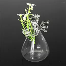 Vases Crystal Glass Angel Shape Flower Vase Transparent Arrangement Hydroponic Container Home Decoration Wedding Decor