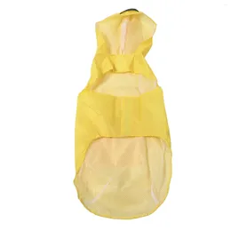 Dog Apparel Pet Hooded Raincoat Reflective Windproof Waterproof Yellow Rain Jacket Comfortable Easy To Put On And Take Off For Camping