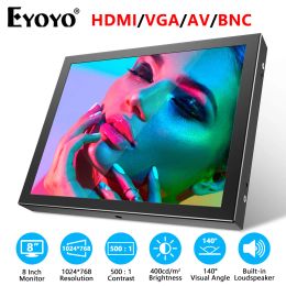 Display Eyoyo 8 Inch Mini Monitor 1024x768 Resolution Tft Lcd Screen Display with Hdmi/vga/usb/av Video Input for Pc Dvd Dvr Ccd Camera