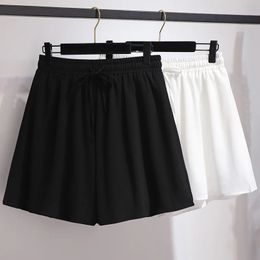 Plus Size 6XL 150KG Women Chiffon Shorts arrival casual summer women shorts Casual Black White 240322