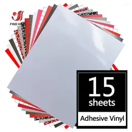 Window Stickers 12"x10" Bundle Permanent Adhesive 13 Assorted Colour With 2 Transfer Film Home Decor Works For Cutter Machines Cricut