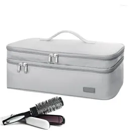 Storage Bags Travel Bag For Hair Styling Tools Double-Layer Portable Organiser With Heat-Resistant Pad