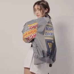 Giacca bomber vintage Ulzzang coreano retrò con zip a vento