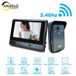 Intercom Wireless 7inch touch screen video intercom phone intercom system builtin batteryfree without installation video doorbell