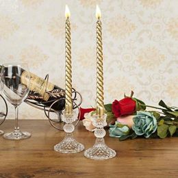 Candle Holders Glass Taper Holder Decorative Candlestick Modern Crystal Candelabra Pillar Stand Candleholder For