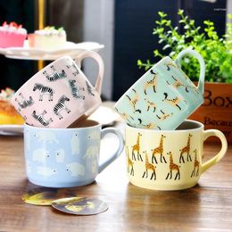 Cups Saucers Cute Animal Giraffe Coffee Ceramic Creative