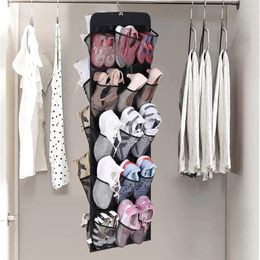 Storage Boxes 30 Pocket Shoe Over The Door Rack Hangings Shoes Space Saving Cupboard