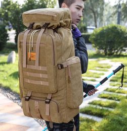 70L Backpack Tactical Canvas Army Bag Outdoor Molle Camouflage Travel Hiking Camping Rucksack Mochila Militar XA258D8108583