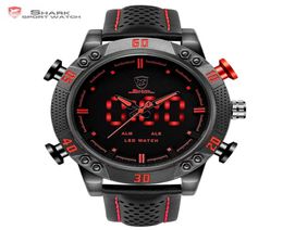 Kitefin Sport Watch Brand Mens Military Quartz Red Led Hour Analogue Digital Date Alarm Leather Wrist Watches Relogio /sh261 Y190619058951784