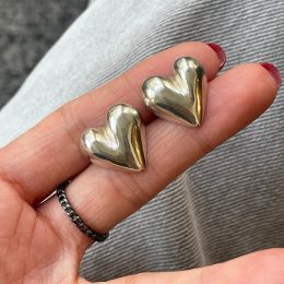 Earrings Solid 925 Silver Sterling 18K Gold Heart Earrings for Women Earring Silver 925 Jewellery 2022 Trend Charms Simple Design