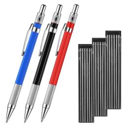 Pencils 1Set Multifunctional 3 Silver Stripe Welder Pencils With Woodworking Pencil Marker Marking Tool