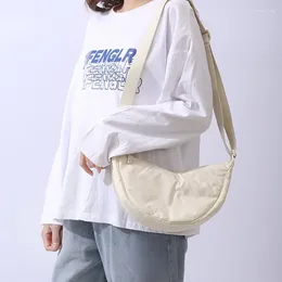 Shopping Bags Simple Nylon Women's Hobos Shoulder Bag Solid Colour Female Portable Padded Messenger Design Girls Small Purse Handbags