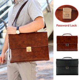 Luxury Leather Briefcases For Men Executive Business Office Notebook 16 Inch Laptop Handbag Shoulder Square Side Crossbody Bag 240328