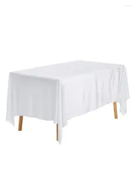 Table Cloth Unique Bargains Rectangle Polyester Washable Wedding Or Banquet Cover Tablecloth White 63"x126"