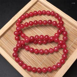 Decorative Figurines 7MM Natural Rhodonite Bracelet Gemstone Round Bead Crystal Healing Jewellery Gift 1PCS 1