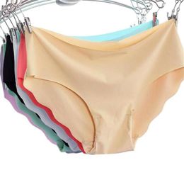 2020 1PC Women Sexy bueaty Underwear Invisible Thong Cotton Spandex drawers Gas Seamless Crotch solid undies 942111975