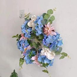 Decorative Flowers Beautiful Holiday Decoration Vibrant Hydrangea Wreath For Door Wall Decor Fake Flower With Detail Home Wedding Farmhouse
