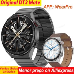 Watches DT3 Mate Smart Watch Men 1.5 454*454 Inch Screen NFC Bluetooth Call Voice Assistant Fitness Bracelet Wireless Charing Smartwatch