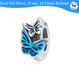 Loose Gemstones Original 925 Sterling Silver Flowers And Butterflies Isolation Bead Charm Fit Bracelets Trendy Party Women Jewelry