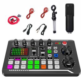 Microphones Sound Card Kit For Live Streaming English Version Streaming Equipment Bundle Audio Interface Sound DJ Mixer Broadcast For