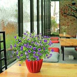 Decorative Flowers 4 Bundles Artificial Fake Outdoor Plants Faux Plastic Home Garden Decor Durable And Practical To Use