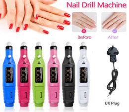 New Electric Nail Drill Machine Polish Grinding Nail Art Manicure Tool Exfoliating Professional Art Tools EU UK US Plug1775648