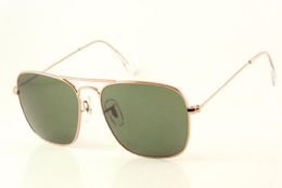 Sell Metal sunglasses MensWomens New Quality 3136 Gold Fashion Sunglasses G15 Lens 58mm Case3486066