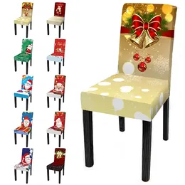 Chair Covers Christmas Decorative Cover Elastic Santa Claus Kitchen Dinning Seat Slipcovers For Dining Room