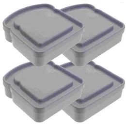Storage Bottles 4 Pcs Sandwich Box Container Sealing Case Sealed Containers Food Adults Lid Kids Toddler Plastic