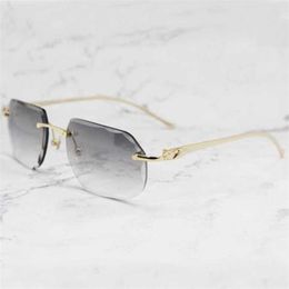 2024 Top designers 10% OFF Luxury Designer New Men's and Women's Sunglasses 20% Off Mens Rimless Panther Diamond Cut Stylish Glasses Vintage Driving Shades Gafas