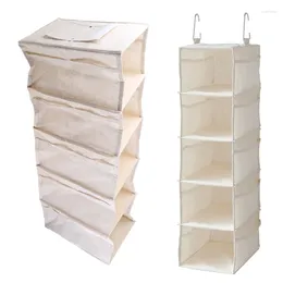 Storage Boxes 4/5 Layers Wardrobe Hanging Bag Clothes Hangers Holder Closet Shelf For Bra Shoes