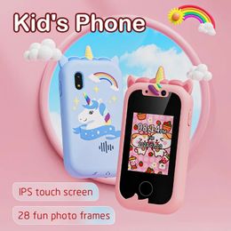 Children Phone Educational Toys Musical Toy Unicorn Baby Mobile Selfie Camera With 512mb TF Card Toys for Babies Birthday Gifts 240327