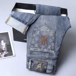 Мужские джинсы Дизайнер европейский осенний и зимний продукт Высококачественный высокий качество большие коров