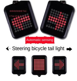 0100 bicycle brake steering tail light mountain bike accessories LED warning light USB charging bicycle rear light night riding6177393