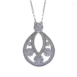 Pendants S925 Silver Necklace Pear Shaped Droplet Pendant Fashion Versatile Jewelry