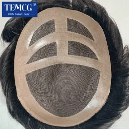 Toupees Toupees Customised Fine Mono 100% Human Hair Male Hair Prosthesis Durable Male Toupee Men Soft Hair Replacement System For Men