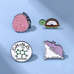 Lovely Animal Enamel Lapel Pin Hippopotamus Turtle Science Custom Brooches Badge Backpack Jewellery Accessories Gift