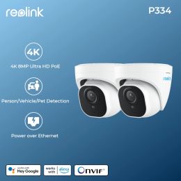 Cameras Reolink 2Pcs 4K PoE Outdoor Camera 8MP Human Car pet Detection Security IP Cam Smart Night Version Home Surveillance Cameras